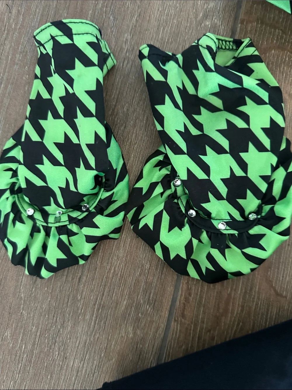 Kelke' girls teen  Green and Black Houndstooth Dance  / Halloween Costume.